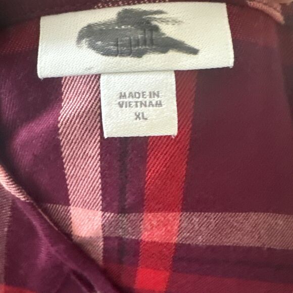 J Jill Womens XL Pink Plaid V Neck Maxi Dress Academia Cottagecore Modest Red - Picture 9 of 12